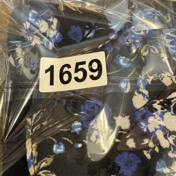 DKNY Y2K Floral Velvet Burnout Faux Wrap Dress Womens Size 10 Empire Waist Flowy - Picture 8 of 8